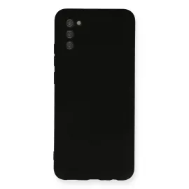 Newface Samsung Galaxy A03S Kılıf Nano Içi Kadife Silikon - Siyah