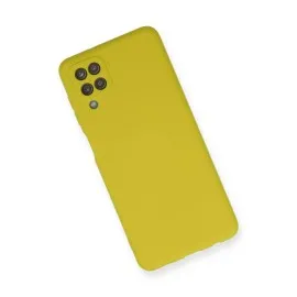 Newface Samsung Galaxy A12 Kılıf Nano Içi Kadife Silikon - Sarı