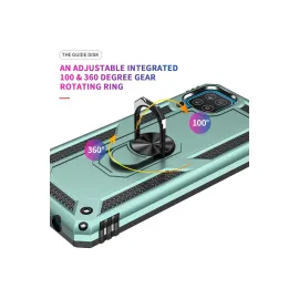 Newface Samsung Galaxy A22 Kılıf Sofya Yüzüklü Silikon Kapak - Yeşil