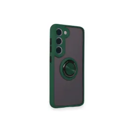 Newface Samsung Galaxy M15 Kılıf Montreal Yüzüklü Silikon Kapak - Yeşil