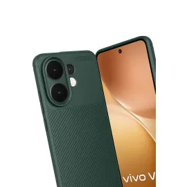 Newface Vivo V60 5G Auto Focus Karbon Kapak - Koyu Yeşil