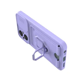 Newface Xiaomi Poco M5 Kılıf Zuma Kartvizitli Yüzüklü Silikon - Lila