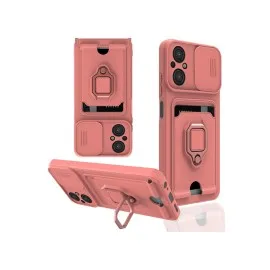 Newface Xiaomi Poco M5 Kılıf Zuma Kartvizitli Yüzüklü Silikon - Pembe