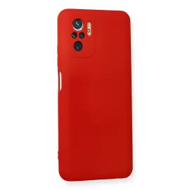 Newface Xiaomi Redmi Note 10 Kılıf Nano Içi Kadife Silikon - Kırmızı