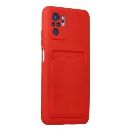 Newface Xiaomi Redmi Note 10S Kılıf Kelvin Kartvizitli Silikon - Kırmızı