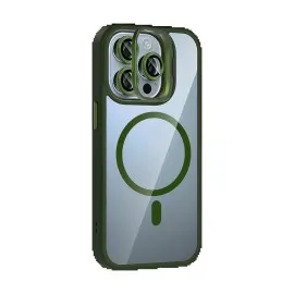 Joko Apple Iphone 15 Pro Max Remim Lensli Magsafe Standlı Kapak - Koyu Yeşil