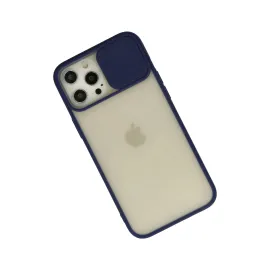 Newface Iphone 12 Pro Max Kılıf Palm Buzlu Kamera Sürgülü Silikon - Lacivert