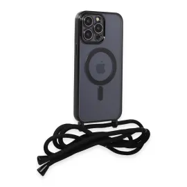 Newface Iphone 13 Pro Kılıf Divo Lazer Askılı Magsafe Kapak - Siyah