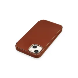 Newface Iphone 14 Kılıf Dolpin Kapaklı - Kahverengi