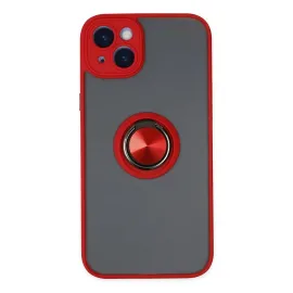 Newface Iphone 14 Kılıf Montreal Yüzüklü Silikon Kapak - Kırmızı