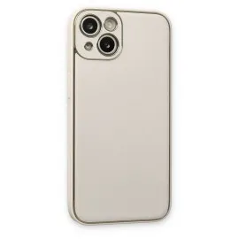 Newface Iphone 14 Plus Kılıf Coco Deri Silikon Kapak - Beyaz