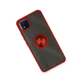 Newface Realme C11 2021 Kılıf Montreal Yüzüklü Silikon Kapak - Kırmızı