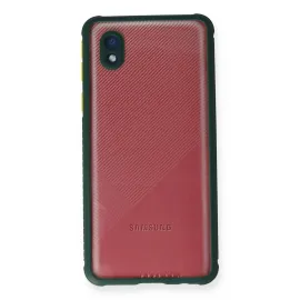Newface Samsung Galaxy A01 Core Kılıf Miami Şeffaf Silikon - Koyu Yeşil