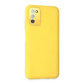Newface Samsung Galaxy A03S Kılıf Lansman Glass Kapak - Sarı