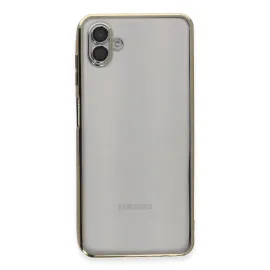 Newface Samsung Galaxy A04 Kılıf Razer Lensli Silikon - Gold
