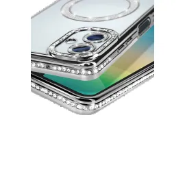 Newface Samsung Galaxy A06 Joke Simli Magneticsafe Kılıf - Gümüş