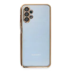 Newface Samsung Galaxy A13 4G Kılıf Razer Lensli Silikon - Gold