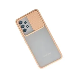 Newface Samsung Galaxy A52 Kılıf Palm Buzlu Kamera Sürgülü Silikon - Pembe