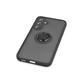 Newface Samsung Galaxy A54 5G Kılıf Montreal Yüzüklü Silikon Kapak - Siyah