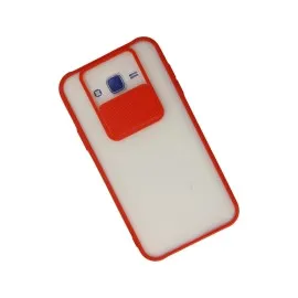Newface Samsung Galaxy J7 Kılıf Palm Buzlu Kamera Sürgülü Silikon - Kırmızı