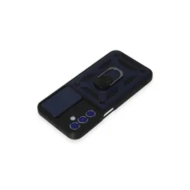 Newface Samsung Galaxy M34 5G Kılıf Pars Lens Yüzüklü Silikon - Lacivert