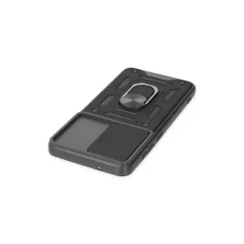 Newface Samsung Galaxy S21 Fe Kılıf Pars Lens Yüzüklü Silikon - Siyah