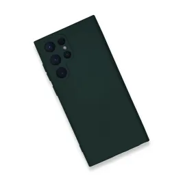 Newface Samsung Galaxy S23 Ultra Kılıf Nano Içi Kadife Silikon - Koyu Yeşil