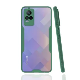 Newface Vivo V21E Kılıf Platin Silikon - Yeşil