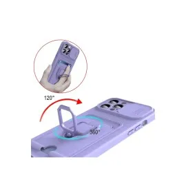 Newface Xiaomi Redmi Note 13 Pro Plus Kılıf Zuma Kartvizitli Yüzüklü Silikon - Lila