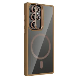 Joko Samsung Galaxy S25 Ultra Remim Lensli Magsafe Standlı Kapak - Kahverengi