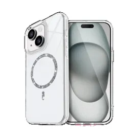 Newface Apple Iphone 15 Plus Live Diamond Magsafe Kapak - Şeffaf