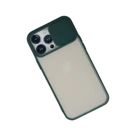 Newface Iphone 13 Pro Max Kılıf Palm Buzlu Kamera Sürgülü Silikon - Yeşil