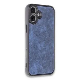 Newface Iphone 16 Plus Kılıf Aras Deri Kapak - Lacivert