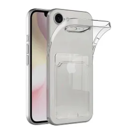 Newface Iphone 16E Kılıf Kart Şeffaf Silikon - Şeffaf