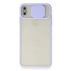 Newface Iphone Xs Max Kılıf Palm Buzlu Kamera Sürgülü Silikon - Lila