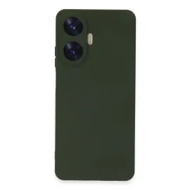 Newface Realme C55 Kılıf Nano Içi Kadife Silikon - Koyu Yeşil