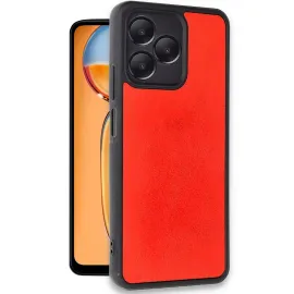 Newface Realme Note 50 4G Kılıf Aras Deri Kapak - Kırmızı