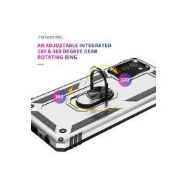 Newface Samsung Galaxy A02S Kılıf Sofya Yüzüklü Silikon Kapak - Gümüş