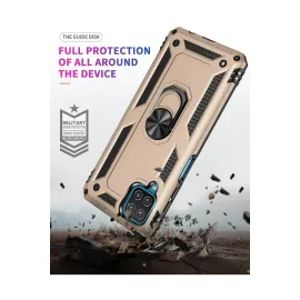 Newface Samsung Galaxy A22 Kılıf Sofya Yüzüklü Silikon Kapak - Gold