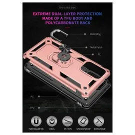 Newface Samsung Galaxy A72 Kılıf Sofya Yüzüklü Silikon Kapak - Rose