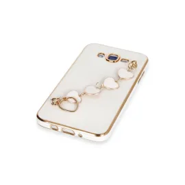 Newface Samsung Galaxy J7 Kılıf Esila Silikon - Beyaz