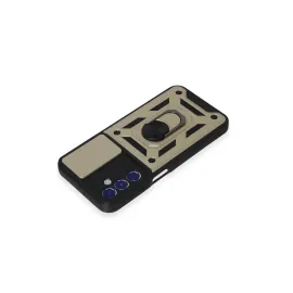 Newface Samsung Galaxy M34 5G Kılıf Pars Lens Yüzüklü Silikon - Gold