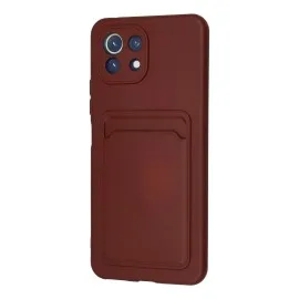 Newface Xiaomi Mi 11 Lite Kılıf Kelvin Kartvizitli Silikon - Bordo