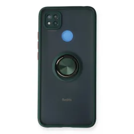 Newface Xiaomi Redmi 9C Kılıf Montreal Yüzüklü Silikon Kapak - Yeşil