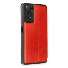 Newface Xiaomi Redmi Note 12 Pro 4G Kılıf Flip Cover - Kırmızı