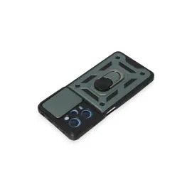 Newface Xiaomi Redmi Note 12 Pro 5G Kılıf Pars Lens Yüzüklü Silikon - Yeşil