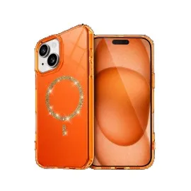 Newface Apple Iphone 14 Live Diamond Magsafe Kapak - Turuncu