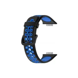 Newface Huawei Watch Fit 2 Spor Delikli Kordon - Siyah-Mavi