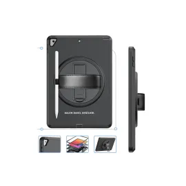 Newface iPad 10.2 (7.nesil) Kılıf Hand Strap Tablet Kılıfı - Siyah