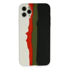 Newface Iphone 11 Pro Kılıf Ebruli Lansman Silikon - Beyaz-Siyah